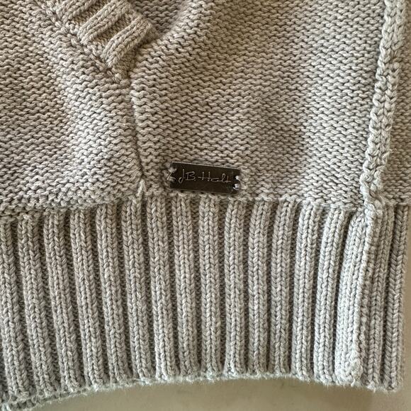 JB HOLT Mens Fulton Lincoln Cotton Chunky Sweater Shawl Size Large Gray Dadcore - Picture 9 of 12